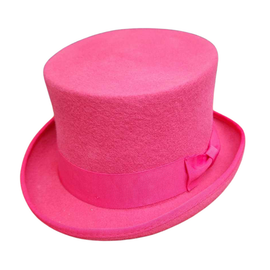 Classic 100% Wool Top Hat - Hot Pink