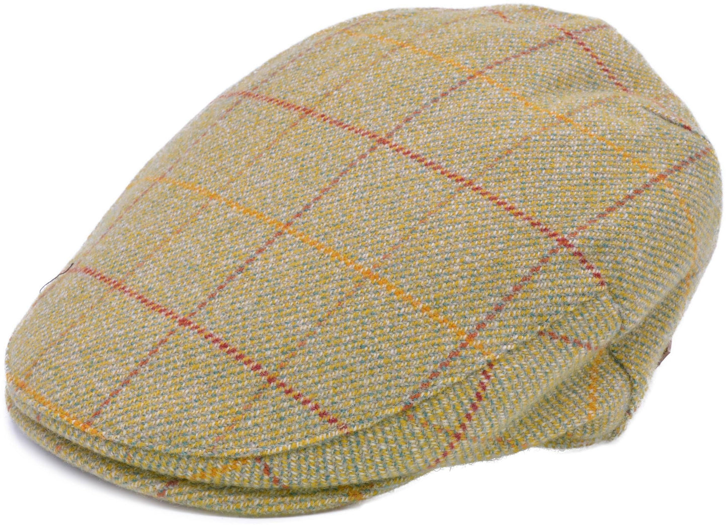 100% Wool Overcheck Twill Tweed Flat Cap