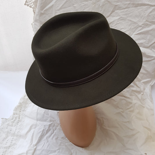 Dark Olive Green Fedora