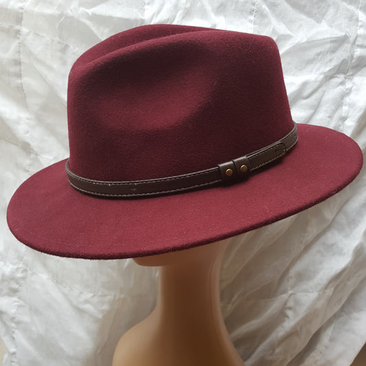 Burgundy Fedora