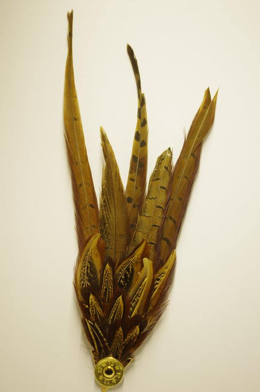 Fan shaped Feather Brooch