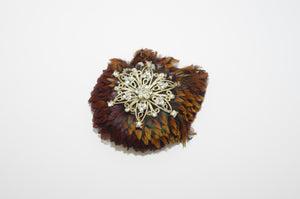 Round Feather Brooch