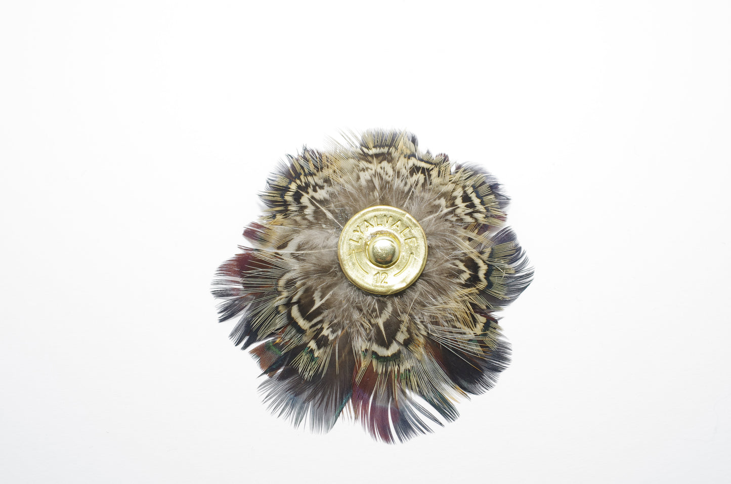 Circular Feather Brooch for Hat/ Shawl /Corsage