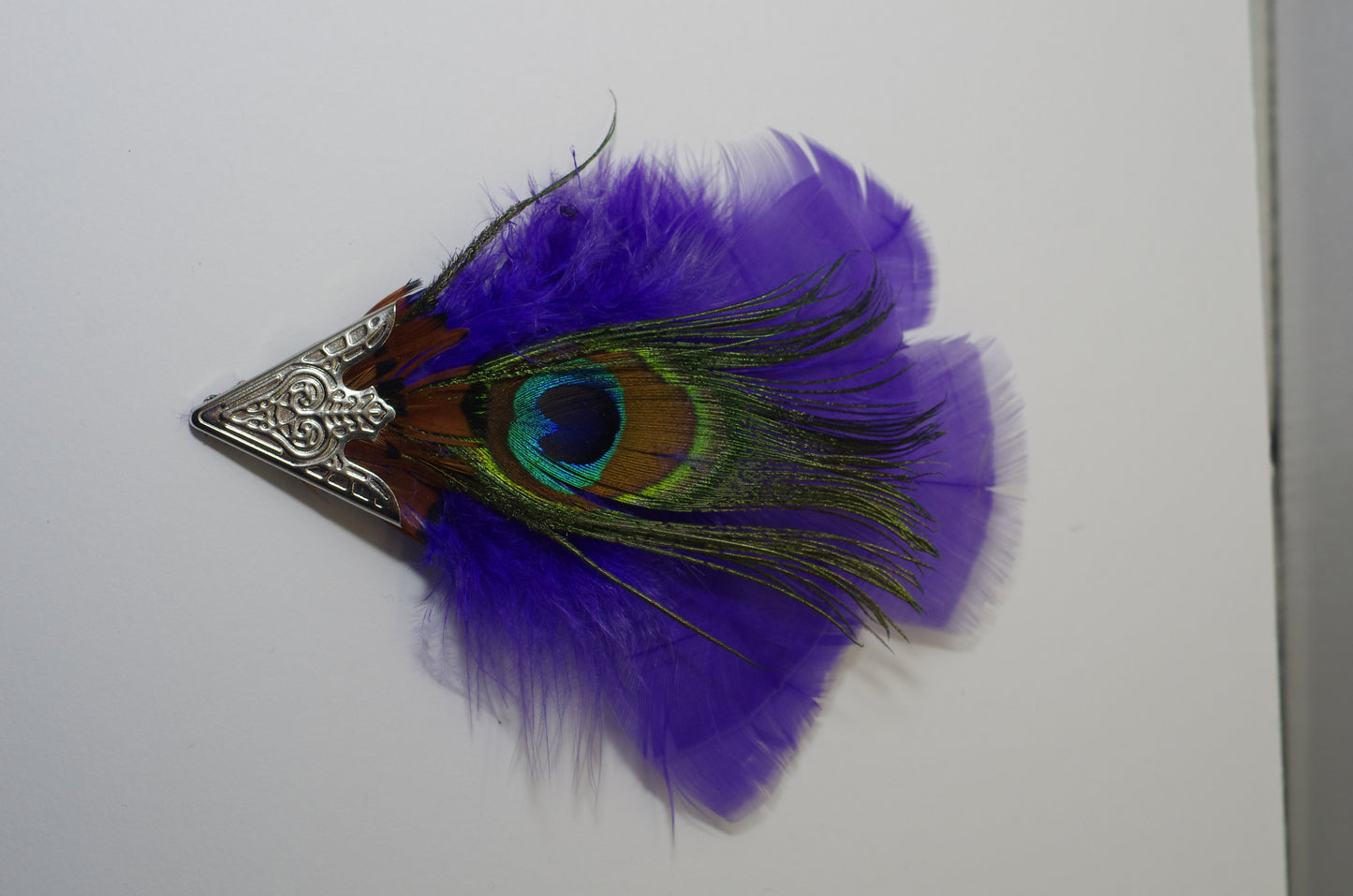 Fan shaped Feather Brooch