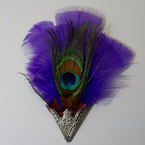 Medium Fan Shaped Feather Brooch