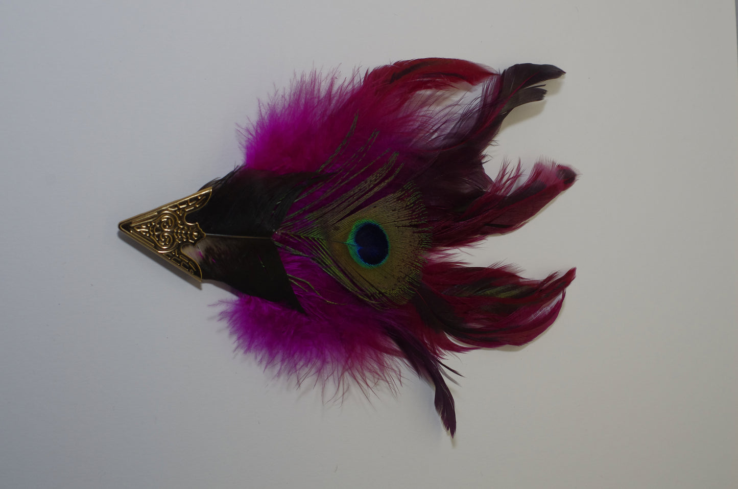 Fan shaped Feather Brooch