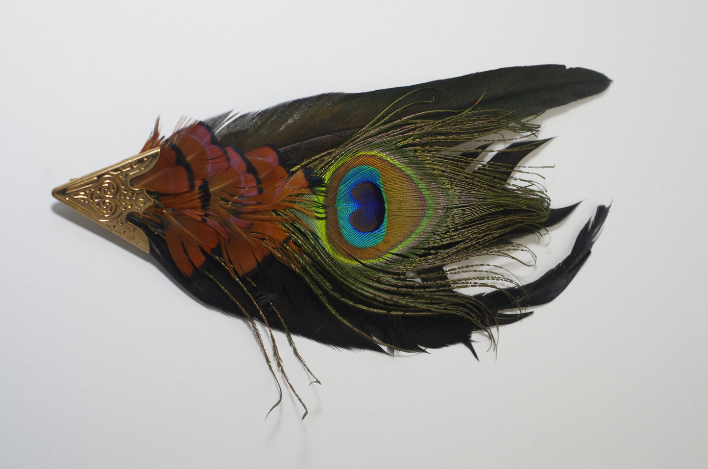 Fan shaped Feather Brooch