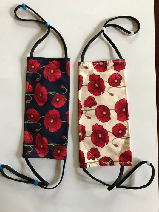 Poppy Fabric No More Mist Adjustable Face Mask