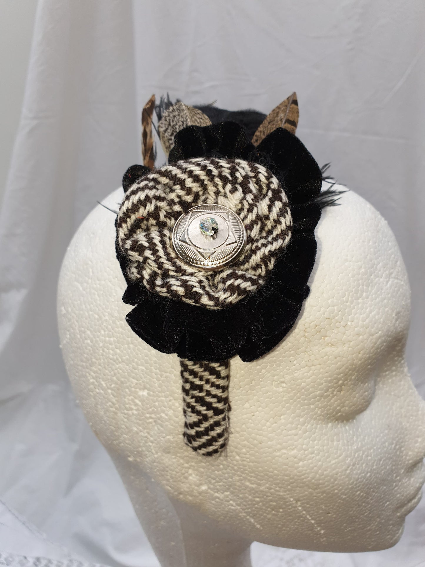 Limited Edition Black and White Tweed Headband