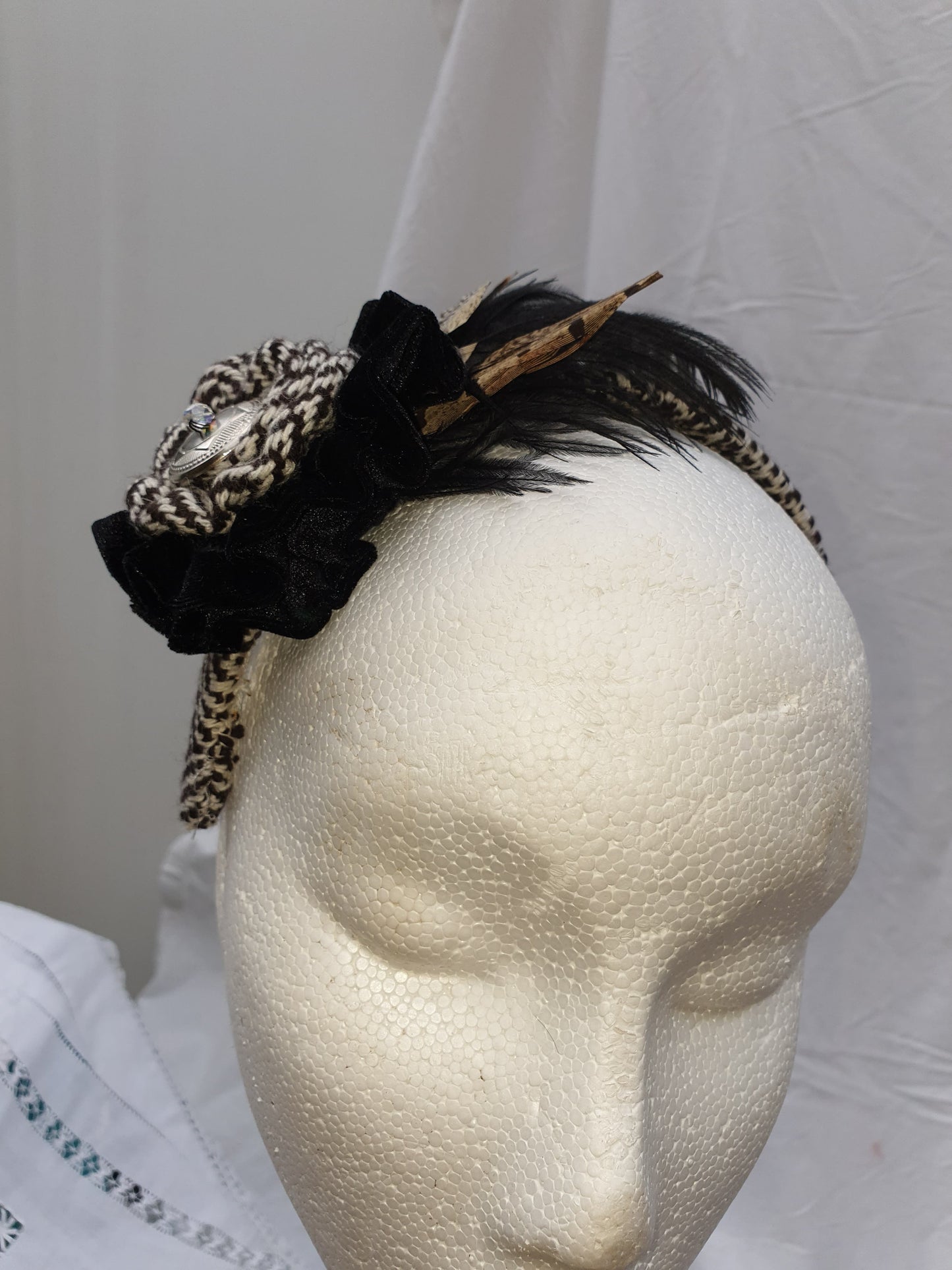 Limited Edition Black and White Tweed Headband