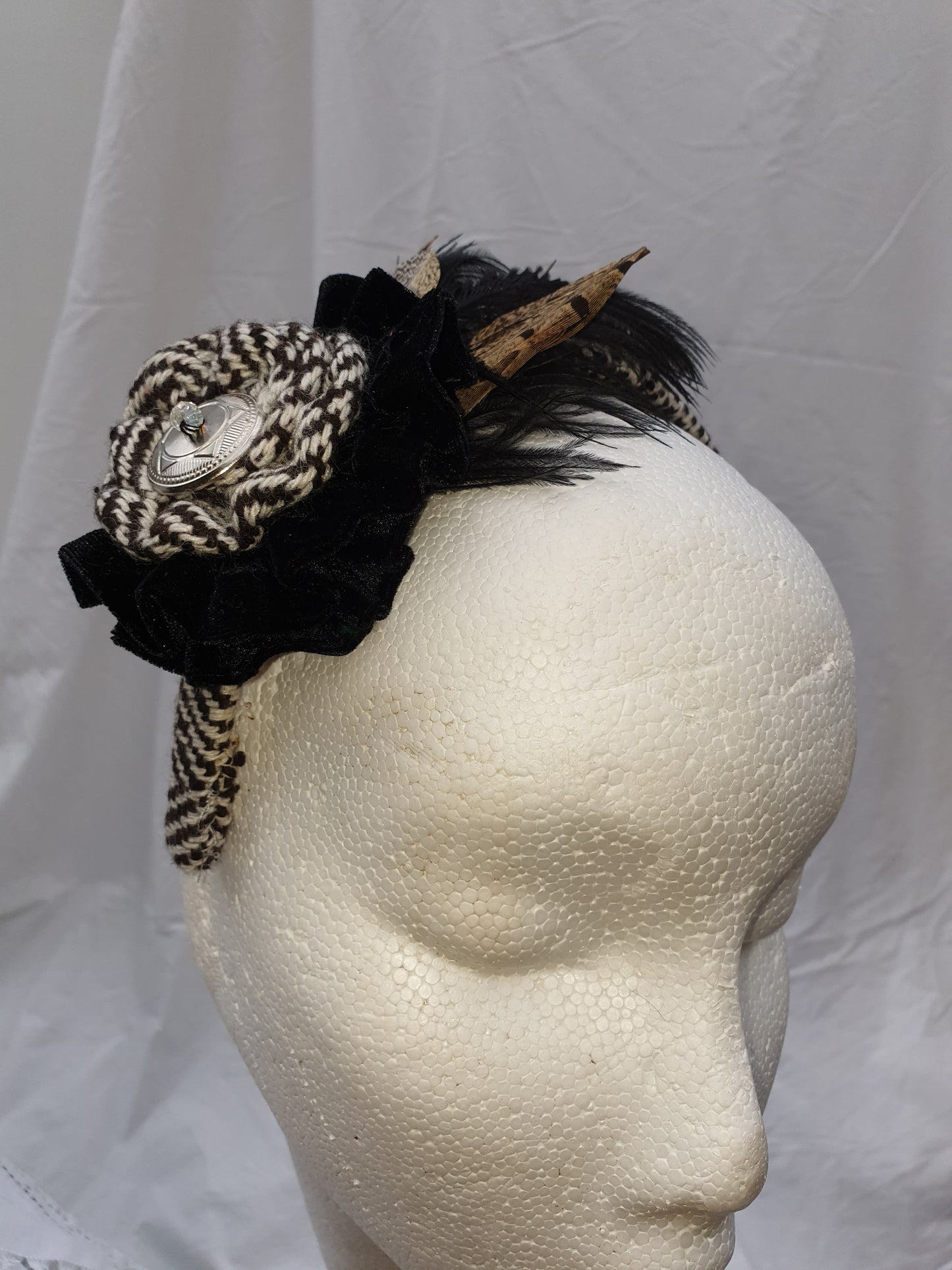 Limited Edition Black and White Tweed Headband