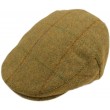 100% Wool Overcheck  Twill Tweed Flat Cap