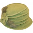 Women's Wool Vintage Cloche Hat with Feather Decoration