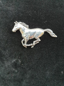 Pewter Tie Pin / Pin Badge Galloping Horse Design.