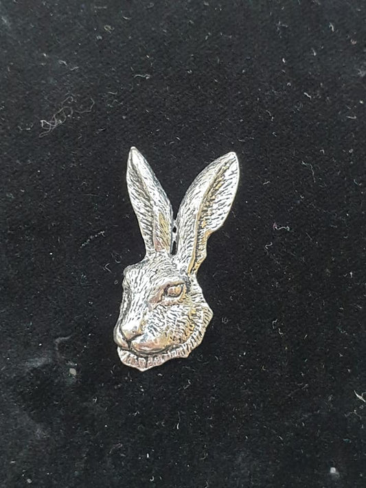 Pewter Tie Pin / Pin Badge Hare Head Design.