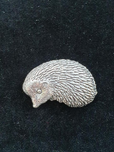 Pewter Tie Pin / Pin Badge Hedgehog Design