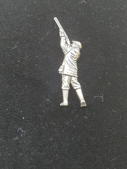 Pewter Tie Pin / Pin Badge Shooting Man Design.