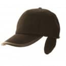 Unisex Baseball Cap With Ear Protector - Adjustable Brown or Black