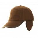 Unisex Baseball Cap With Ear Protector - Adjustable Brown or Black