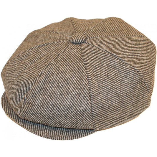 100% Wool Grey Tweed Classic Newsboy Cap Peaky Blinder Type